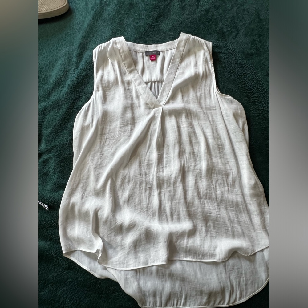 White sheen tank; Vince Camuto; blouse